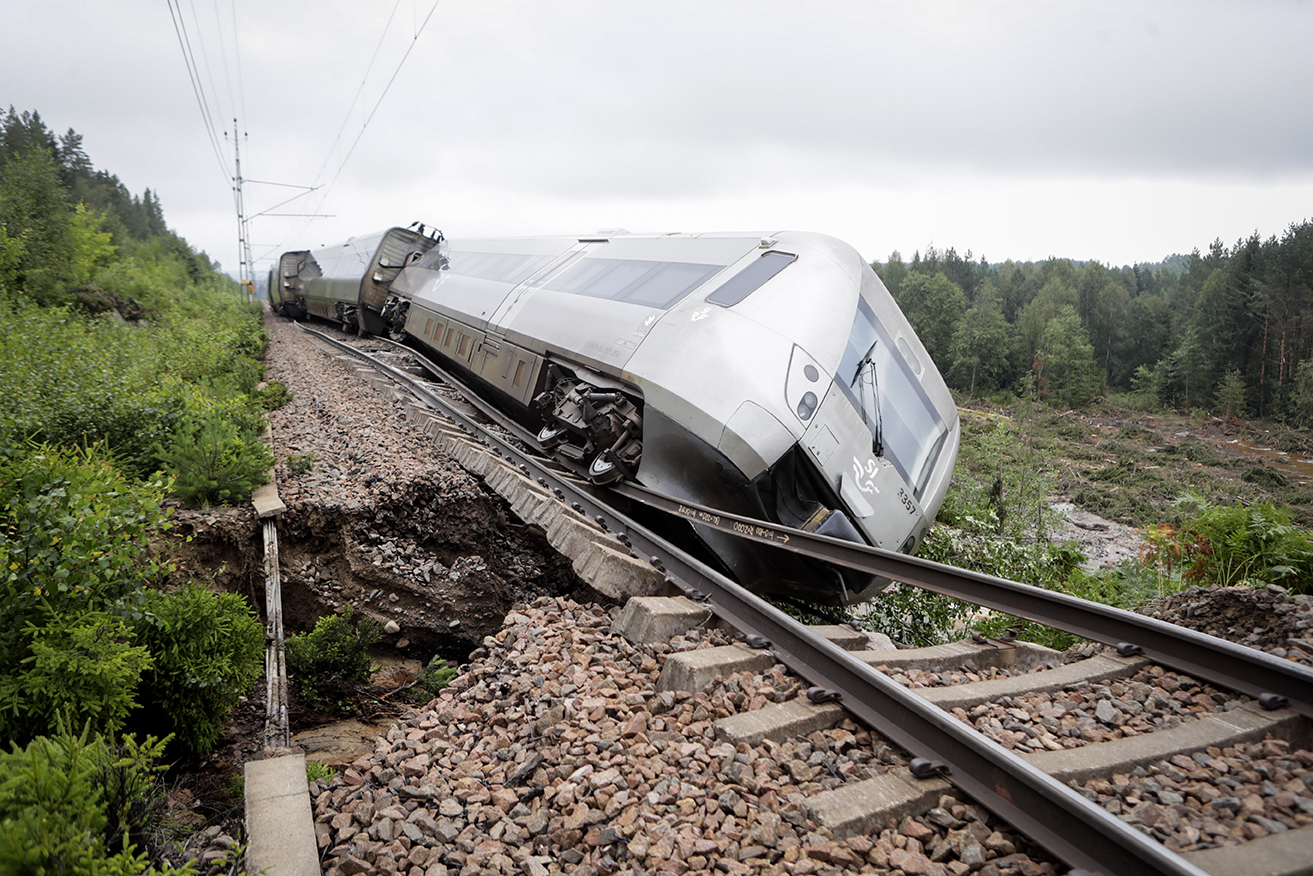 Urspårat tåg. Foto: Mats Andersson / TT